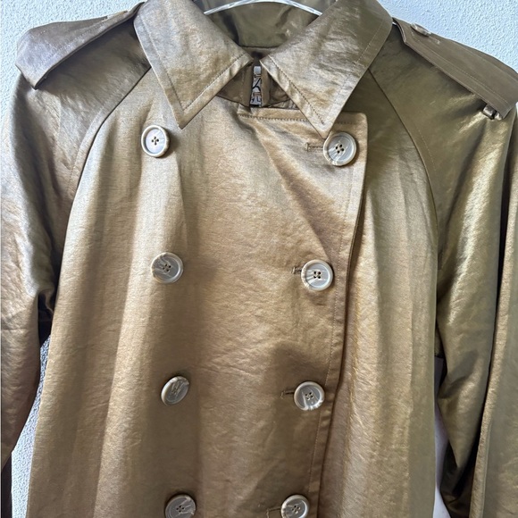 Linea by Louis Dell’Olio Olive Green Double Breasted Short Trench Coat Size S - Picture 6 of 16